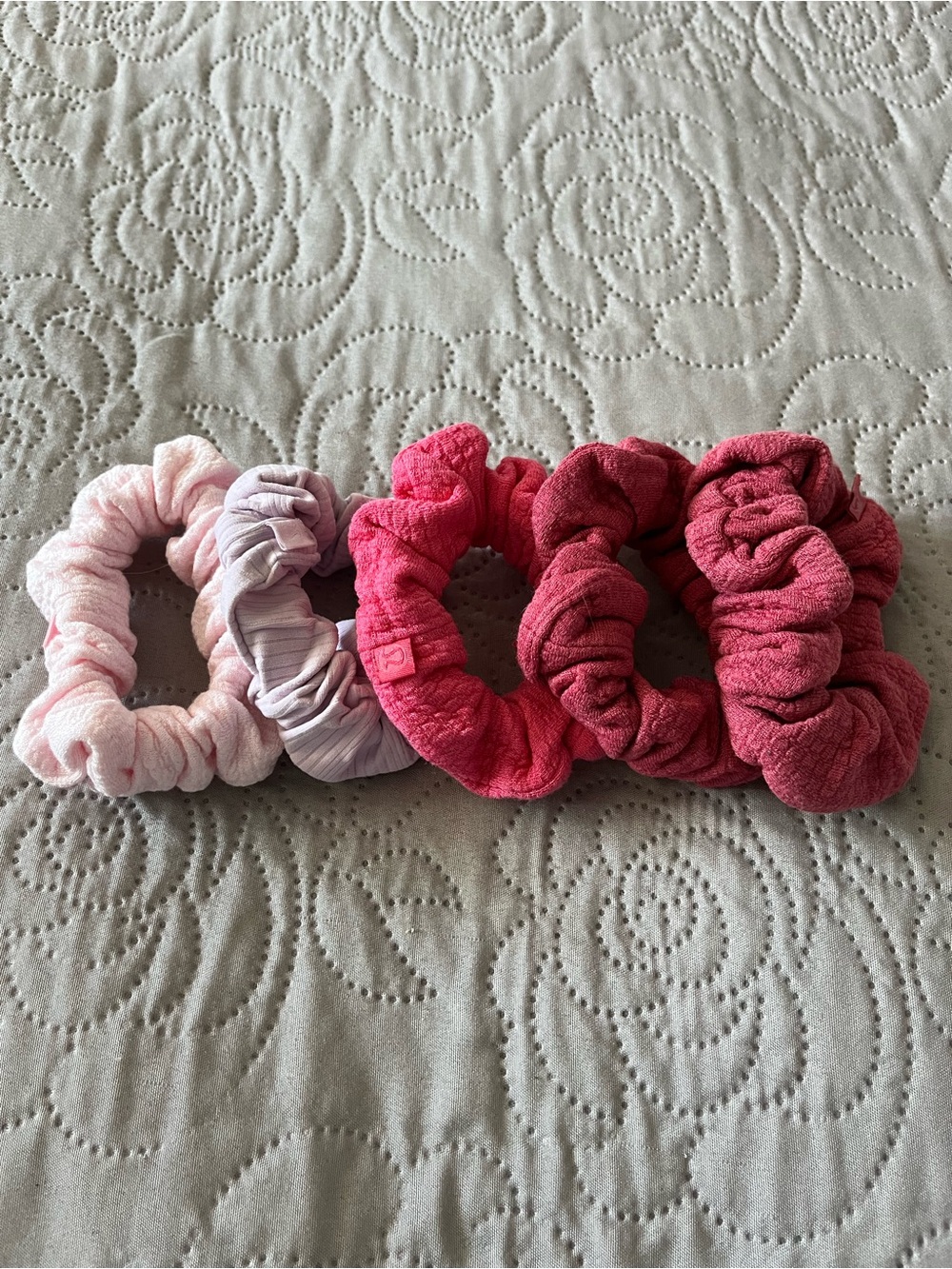 lululemon athletica Pink and Lilac Plush Hair Scrunchie Set